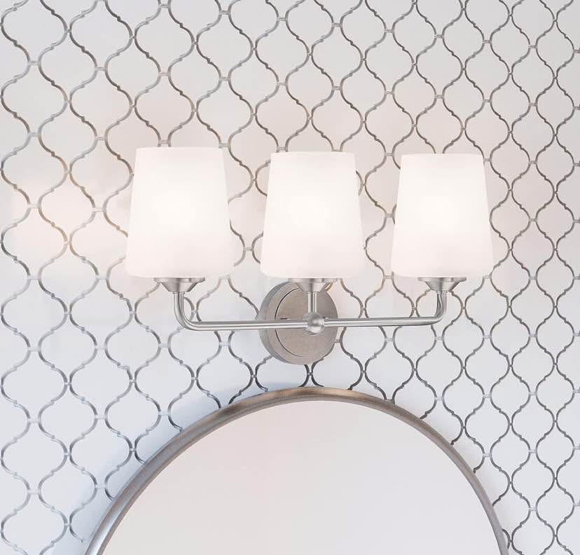 Satin Nickel Vanity Light - 3-Light Bathroom Fixture