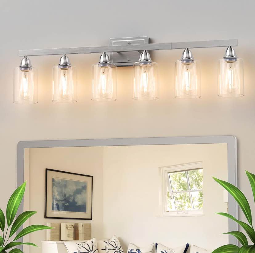 Polished Nickel 6-Light Bathroom Vanity Light