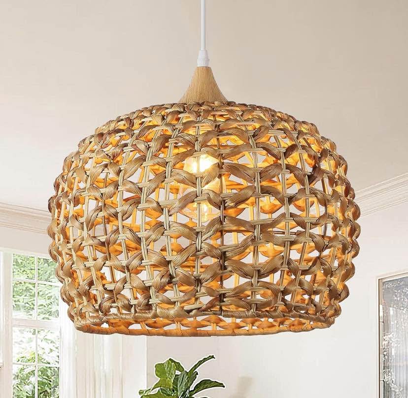 Rattan Pendant Light – Natural Wicker Hanging Fixture