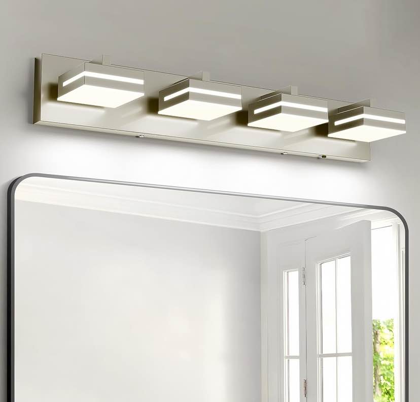 4-Light Bathroom Vanity Light – Brushed Finish LED Fixture