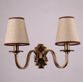 Vintage Double‑Arm Brass Wall Sconce
