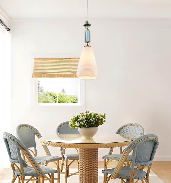 Modern Boho Pendant Light – Multi-Color Beaded Accent Fixture