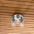 3-Light Brushed Nickel Flush Mount Ceiling Fixture – Mason Jar Design