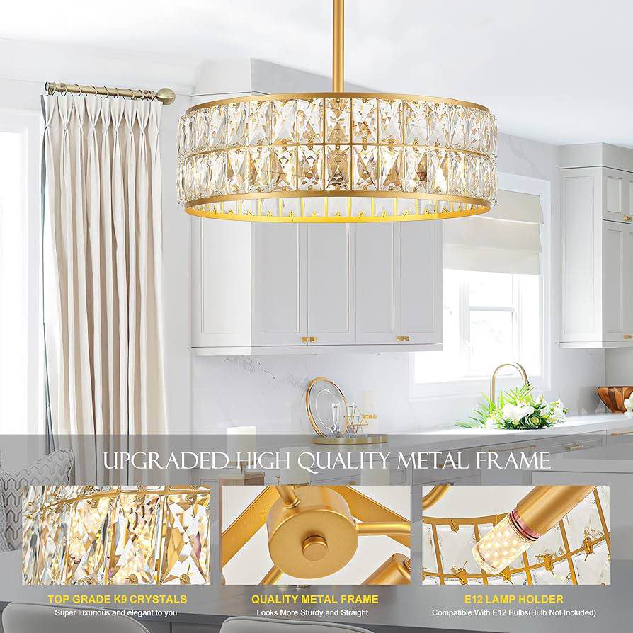 Gold Crystal Halo Luxe Chandelier