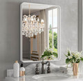 Rounded White Rectangle Vanity Mirror
