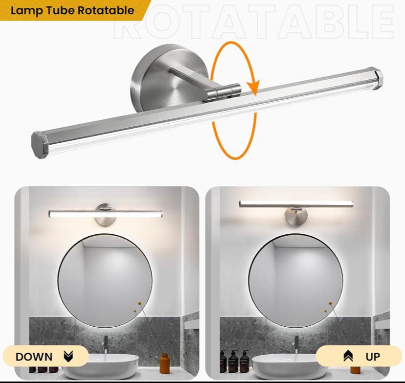 LED Vanity Light - Sleek Chrome Linear Bar Fixture
