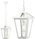 White Farmhouse Lantern Pendant Light - Classic Hanging Light Fixture