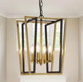 Black & Gold 4-Light Geometric Pendant