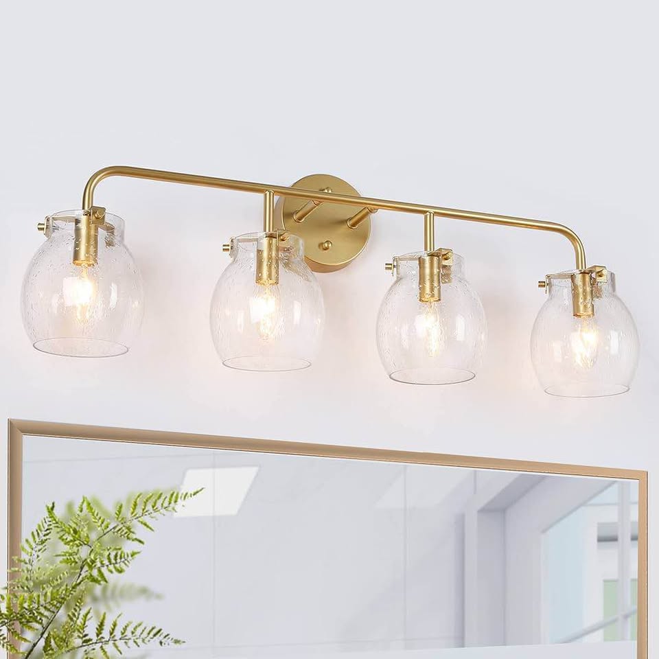 4-Light Brass/Gold Vanity Light