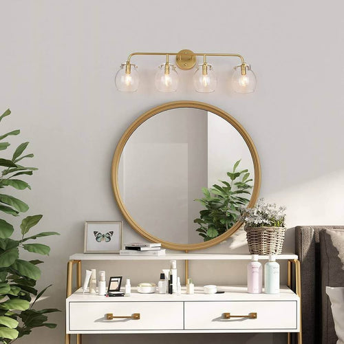 4-Light Brass/Gold Vanity Light