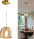 Glass Pendant Light - Gold/Brass Finish