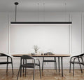 Black Rectangular Linear Pendant Light with Integrated LED