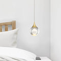 Teardrop Pendant Light – Gold Finish with Globe Glass Shade