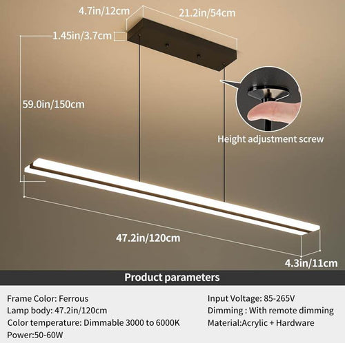 47-Inch Linear LED Pendant Light