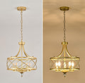 Gold Open‑Frame Chandelier – 4‑Light Lantern Style