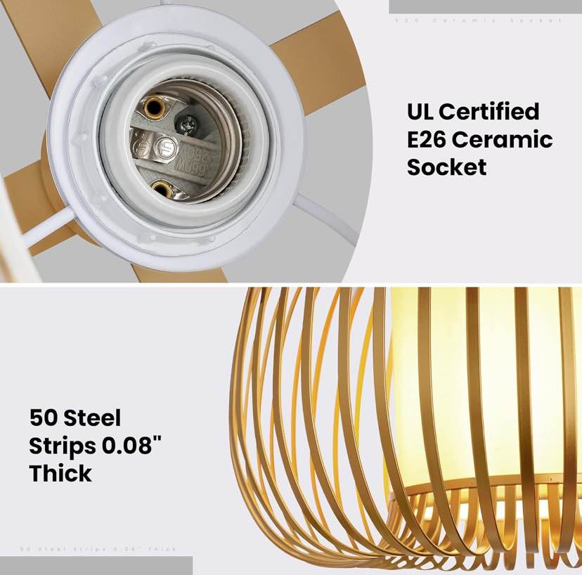 Luxe Gold Birdcage Pendant Chandelier