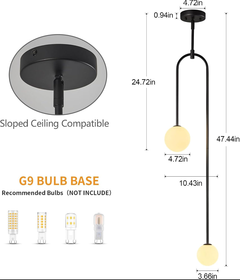 Minimalist Double Globe Pendant — Sleek Contemporary Light